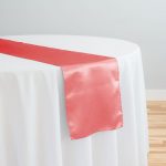Coral Satin Table Runner