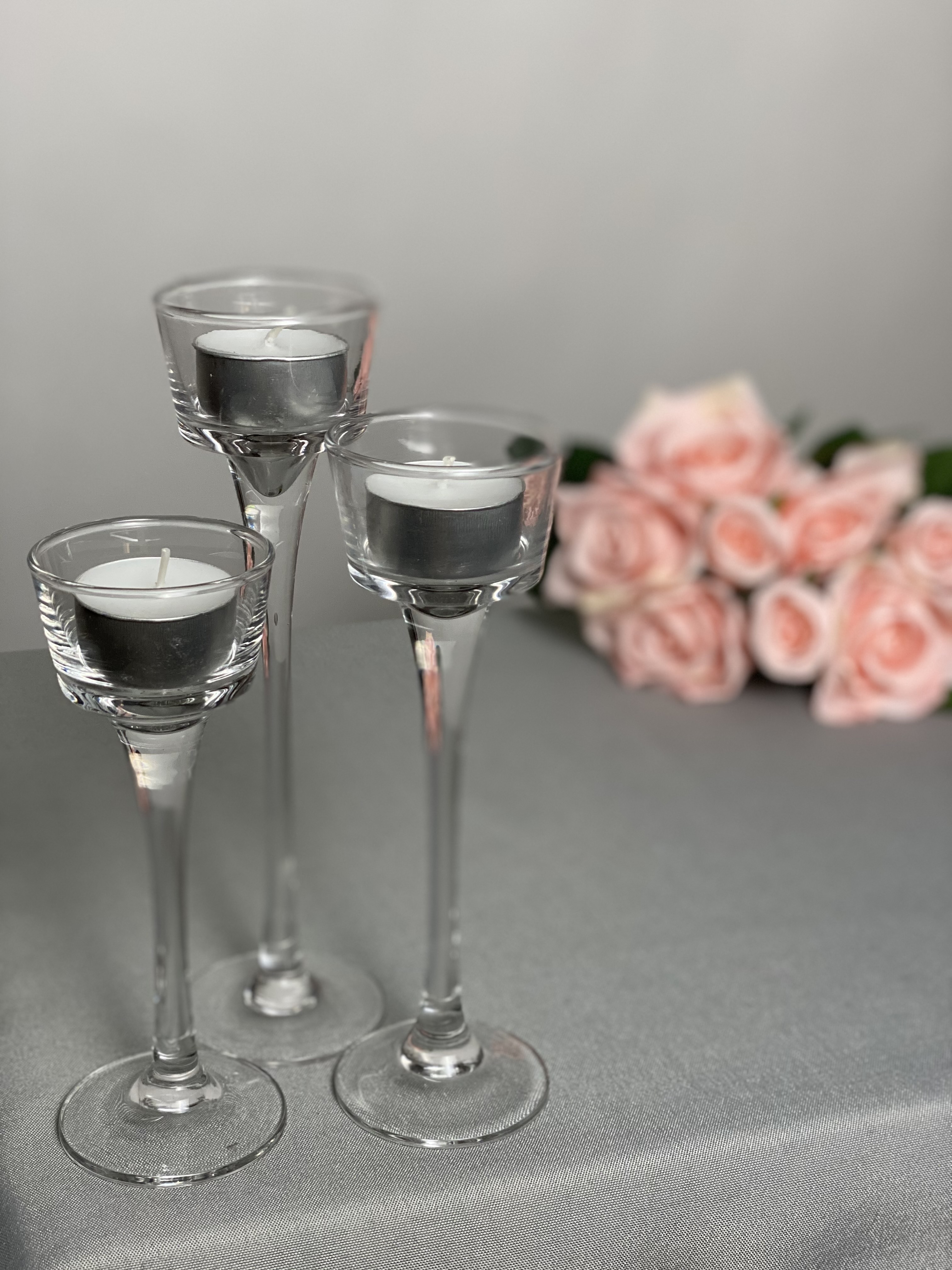 Clear Fluted Candle Holders