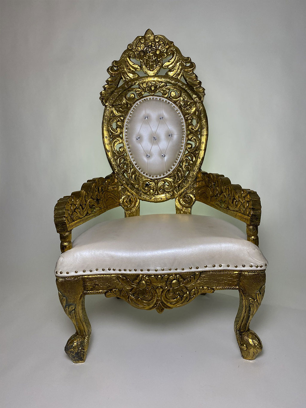 Royal Throne Chair Gold on White